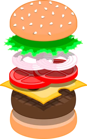 Classic Cheeseburger Illustration.png PNG image