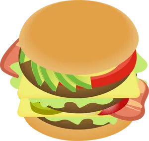 Classic Cheeseburger Illustration.png PNG image