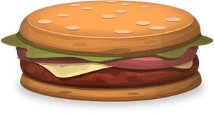 Classic Cheeseburger Illustration PNG image