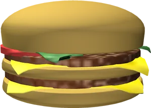 Classic Cheeseburger3 D Model PNG image