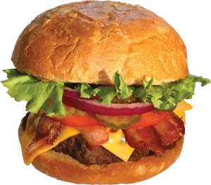 Classic Cheeseburgerwith Bacon PNG image