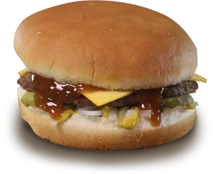 Classic Cheeseburgerwith Condiments PNG image