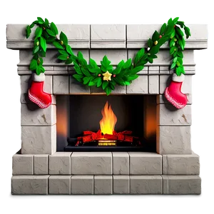 Classic Christmas Fireplace PNG 06252024 PNG