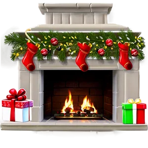 Classic Christmas Fireplace PNG 22 PNG