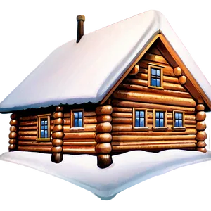 Classic Christmas Log Cabin PNG 06252024 PNG