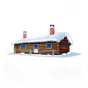 Classic Christmas Log Cabin Png Bdq PNG image