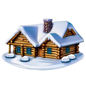 Classic Christmas Log Cabin PNG Wit92 PNG