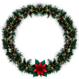 Classic Christmas Wreath PNG 20 PNG