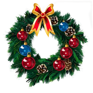 Classic Christmas Wreath Png Gqe PNG image