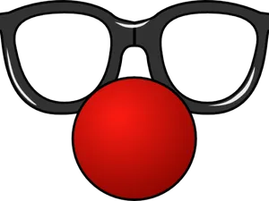 Classic Clown Noseand Glasses PNG
