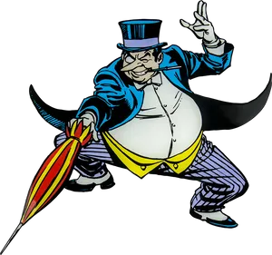 Classic Comic Book Villain Pose PNG