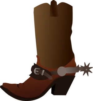 Classic Cowboy Bootwith Spur PNG image