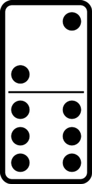 Classic Domino Tile Three Six PNG image
