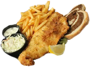 Classic Fishand Chips Meal PNG