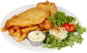 Classic Fishand Chips Plate PNG