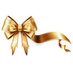 Classic Gold Bow PNG 06272024