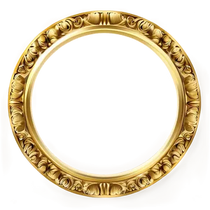 Classic Gold Circle Frame PNG Uir