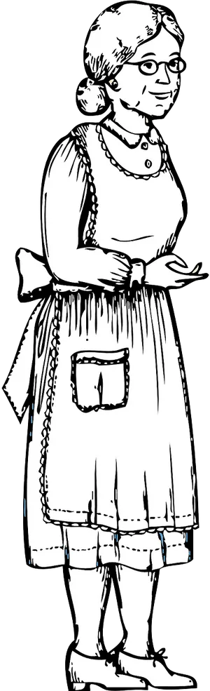 Classic Grandmother Illustration PNG
