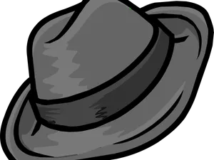 Classic Gray Fedora Hat Illustration PNG image