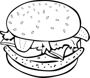 Classic Hamburger Illustration PNG image