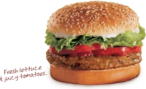 Classic Hamburgerwith Lettuceand Tomato PNG image