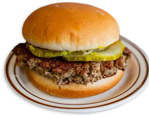 Classic Hamburgerwith Pickles PNG image