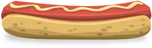 Classic Hot Dog Cartoon Illustration