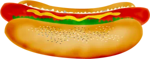Classic Hot Dog Illustration