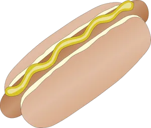 Classic Hot Dog With Mustard Illustration
