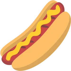 Classic Hot Dog With Mustard Illustration