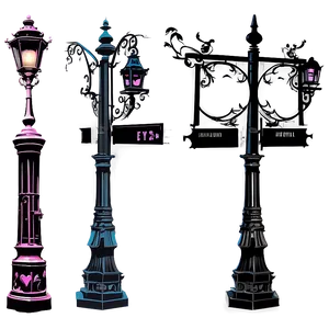 Classic Iron Light Post Png 26 PNG image