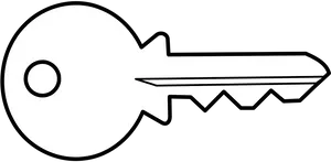 Classic Key Silhouette Blackand White PNG image