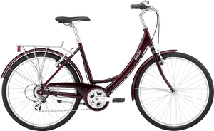 Classic Maroon Cruiser Bike PNG