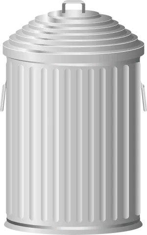 Classic Metal Trash Can Vector