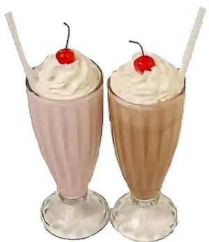 Classic Milkshakeswith Cherries PNG image
