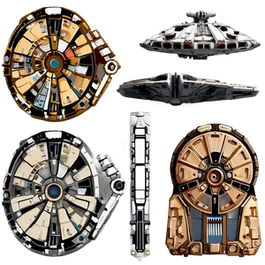 Classic Millennium Falcon Design PNG Ejr