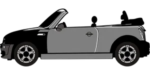 Classic Mini Cooper Side View Vector