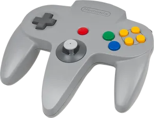 Classic Nintendo64 Controller Gray PNG image