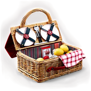 Classic Picnic Basket PNG 5
