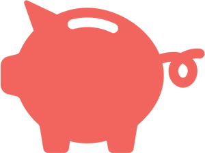 Classic Pink Piggy Bank Icon