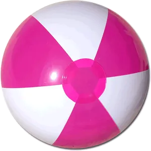 Classic Pinkand White Beach Ball PNG