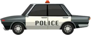 Classic Police Car Illustration PNG image