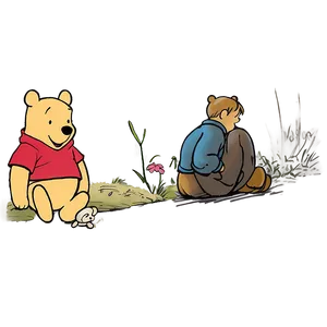 Classic Pooh Sketch PNG Vge81 PNG