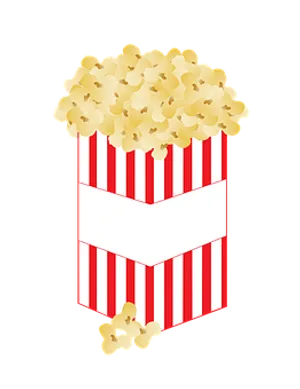 Classic Popcorn Box Illustration PNG image