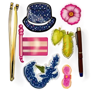 Classic Preppy Stickers Selection Png 06132024 PNG image