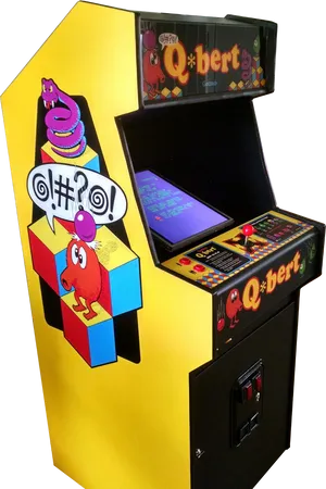 Classic Qbert Arcade Machine PNG image