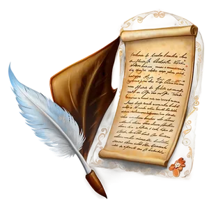 Classic Quill And Parchment Png 52 PNG image