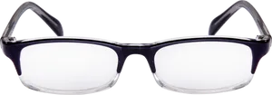 Classic Rectangular Eyeglasses Transparent Background PNG image