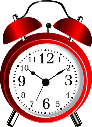 Classic Red Alarm Clock PNG image