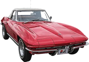 Classic Red Corvette Convertible Sports Car PNG image